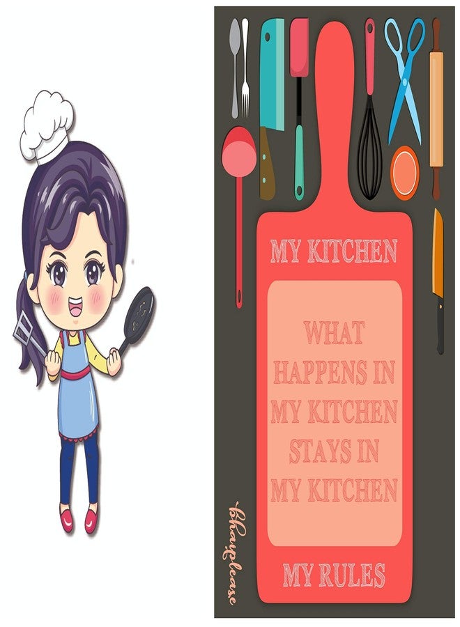 Bhai Please My Kitchen My Rules and Chef (Female) Wooden Fridge Magnet | Kitchen,Bar,Food and Drinks Decorations and Gifts (Pack of 2) (one Piece Each Design) - Image 1